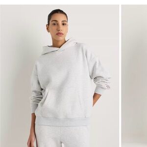 Quince Organic Heavyweight Fleece Hoodie Heather Gray Sz M